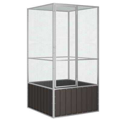 Vidaxl vogelkooi 111x107x211,5 cm gegalvaniseerd staal antracietkleur