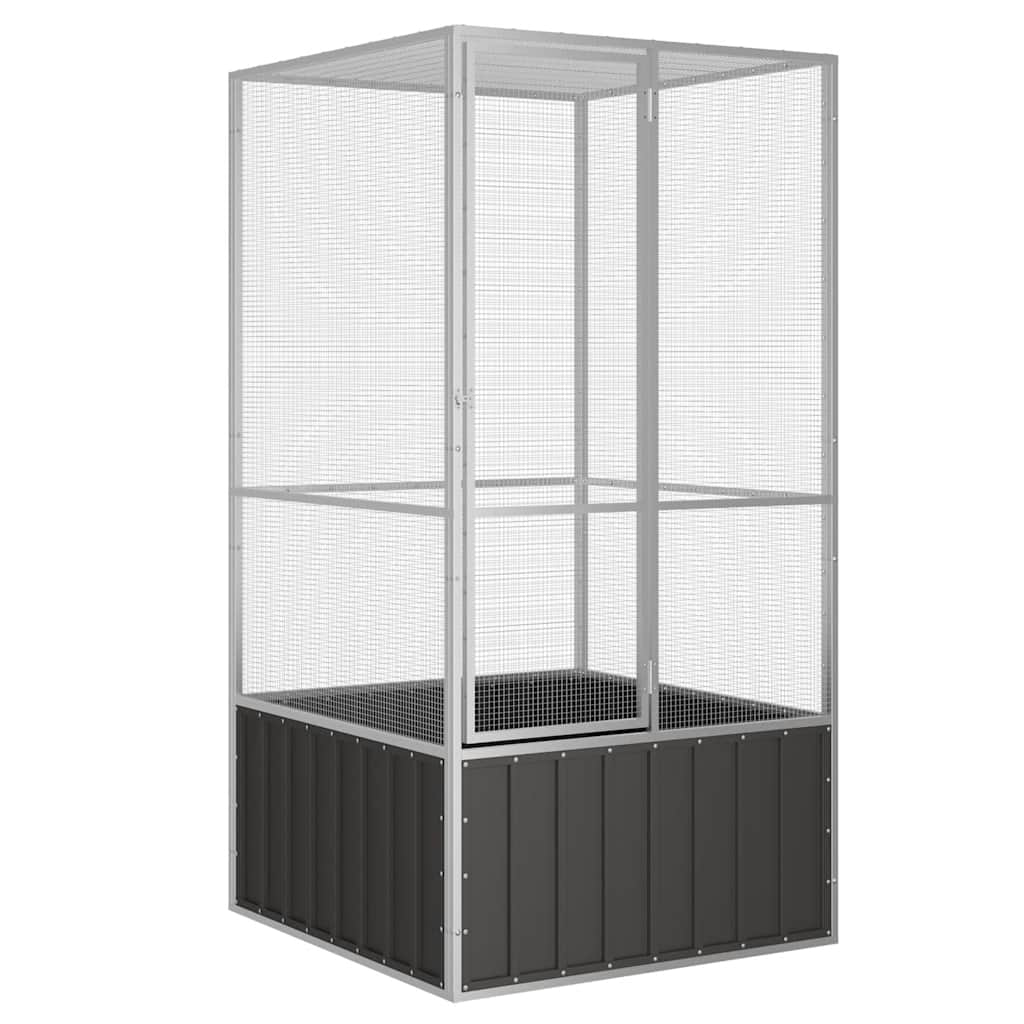 Vidaxl vogelkooi 111x107x211,5 cm gegalvaniseerd staal antracietkleur