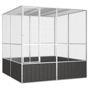 VidaXL Vogelkooi 213,5x217,5x211,5 cm gegalvaniseerd staal antraciet - afbeelding 1
