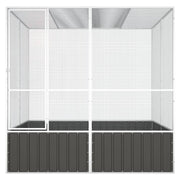 VidaXL Vogelkooi 213,5x217,5x211,5 cm gegalvaniseerd staal antraciet - afbeelding 3