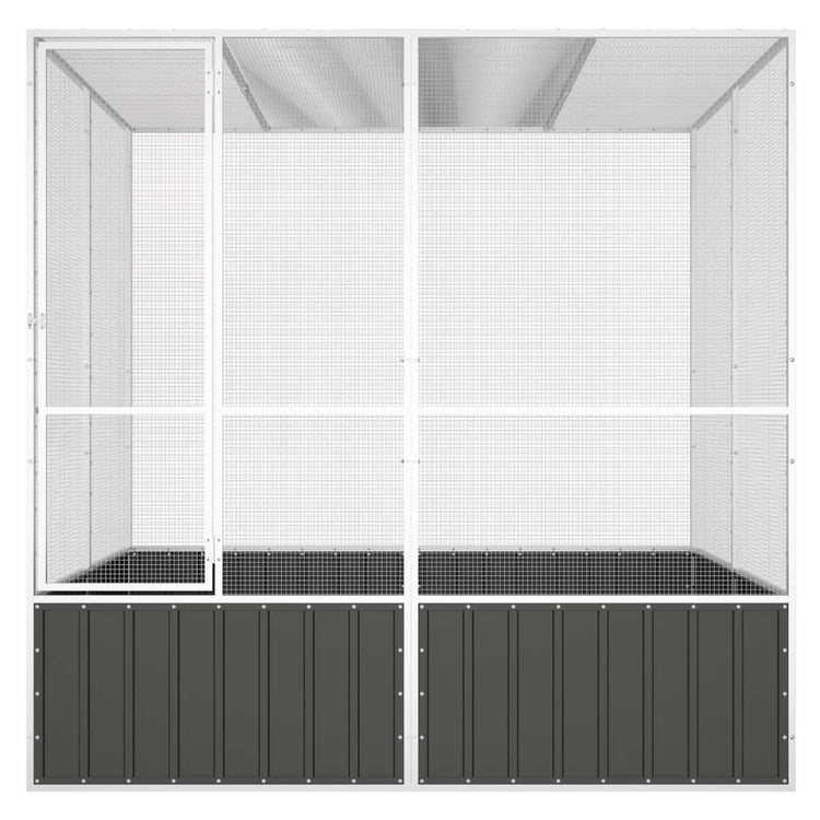 VidaXL Vogelkooi 213,5x217,5x211,5 cm gegalvaniseerd staal antraciet
