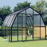 VidaXL Broeikas met basisframe 9,53 m² aluminium antracietkleurig - afbeelding 1