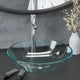Vidaxl wastafel met kraan en pop-up afvoer gehard glas transparant