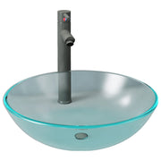Vidaxl wastafel met kraan en pop-up afvoer mat gehard glas - afbeelding 2