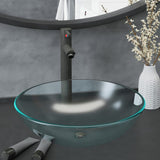 Vidaxl wastafel met kraan en pop-up afvoer mat gehard glas - afbeelding 1
