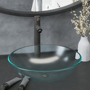 Vidaxl wastafel met kraan en pop-up afvoer mat gehard glas - afbeelding 1