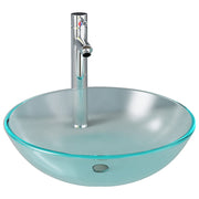 Vidaxl wastafel met kraan en pop-up afvoer mat gehard glas - afbeelding 2