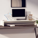 Vidaxl monitorstandaard 100x27x15 cm massief grenenhout wit - afbeelding 3
