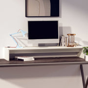 Vidaxl monitorstandaard 100x27x15 cm massief grenenhout wit - afbeelding 3