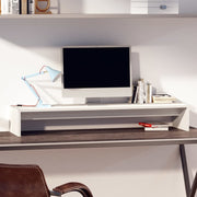 Vidaxl monitorstandaard 100x27x15 cm massief grenenhout wit - afbeelding 1