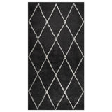 Vidaxl vloerkleed shaggy hoogpolig 80x150 cm crème- en antracietkleur - afbeelding 1
