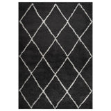 VidaXL Vloerkleed shaggy hoogpolig 160x230 cm crèmeen antracietkleur - afbeelding 1