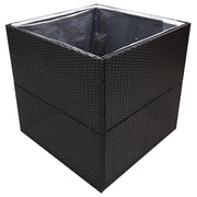 Vidaxl plantenbak 80x80x80 cm poly rattan zwart - afbeelding 3