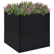 Vidaxl plantenbak 80x80x80 cm poly rattan zwart - afbeelding 1