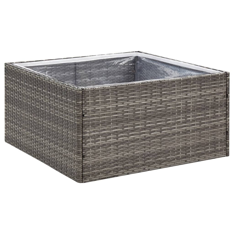 Vidaxl plantenbak 80x80x40 cm poly rattan grijs