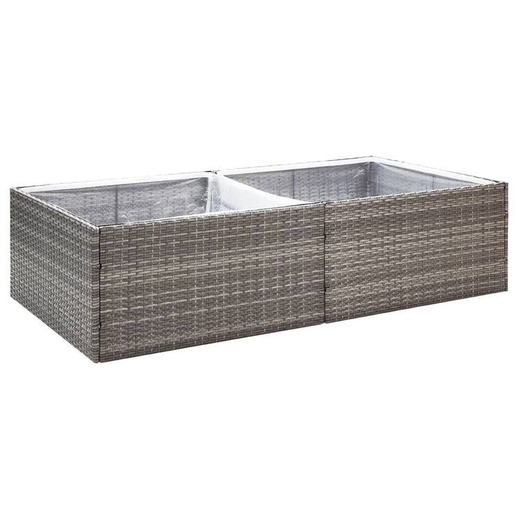 Vidaxl plantenbak 157x80x40 cm poly rattan grijs