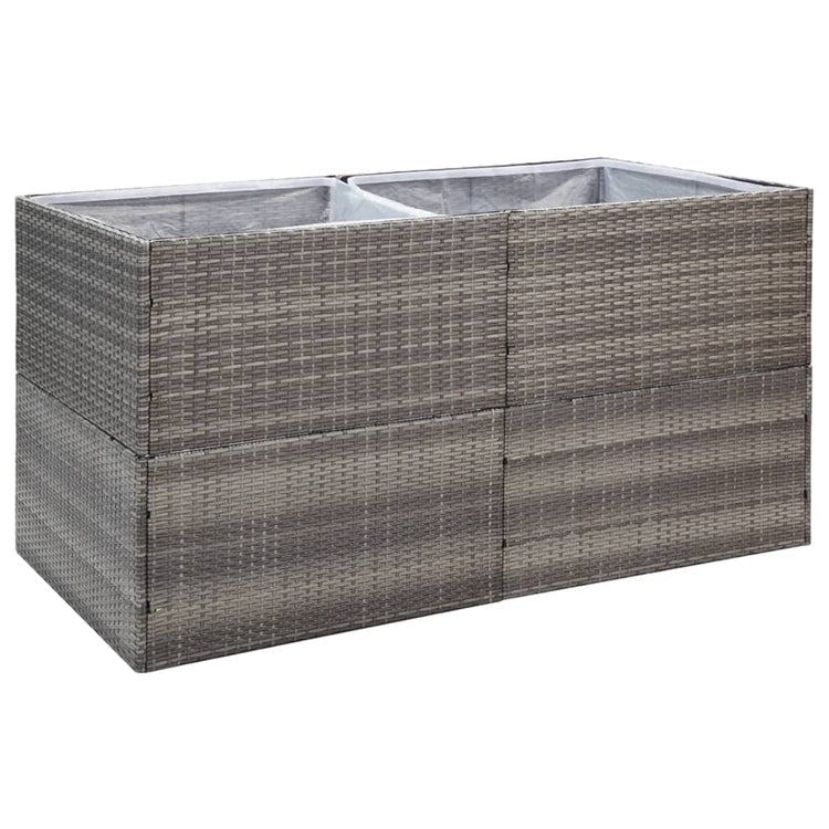 Vidaxl plantenbak 157x80x80 cm poly rattan grijs