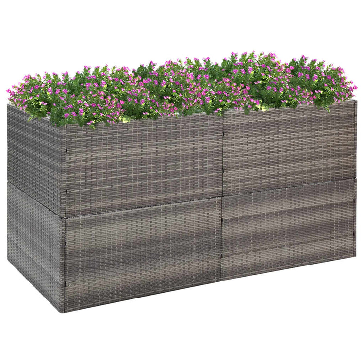 Vidaxl plantenbak 157x80x80 cm poly rattan grijs