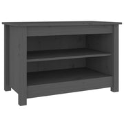 Vidaxl schoenenbank 70x38x45,5 cm massief grenenhout grijs - afbeelding 2