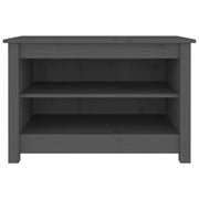 Vidaxl schoenenbank 70x38x45,5 cm massief grenenhout grijs - afbeelding 3