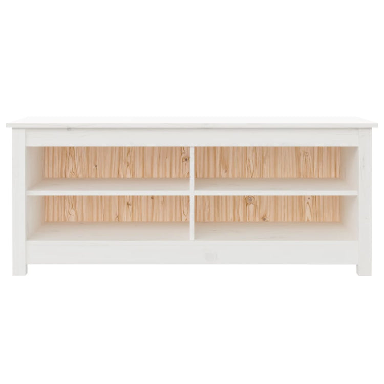 Vidaxl schoenenbank 110x38x45,5 cm massief grenenhout wit