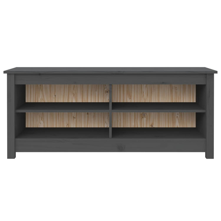 Vidaxl schoenenbank 110x38x45,5 cm massief grenenhout grijs