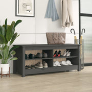 Vidaxl schoenenbank 110x38x45,5 cm massief grenenhout grijs - afbeelding 1