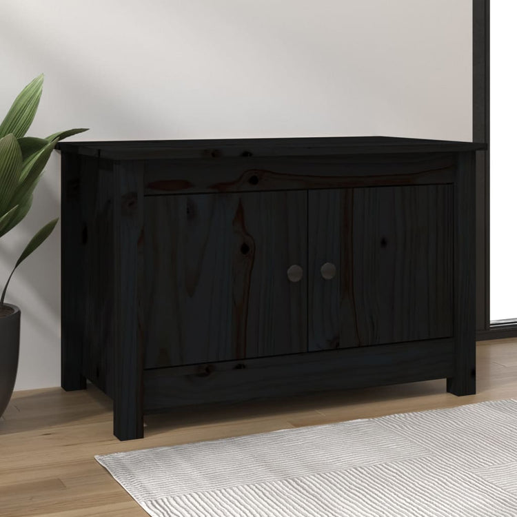 Vidaxl schoenenkast 70x38x45,5 cm massief grenenhout zwart
