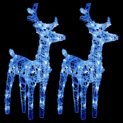 Vidaxl kerstrendieren 2 st 80 led's acryl blauw
