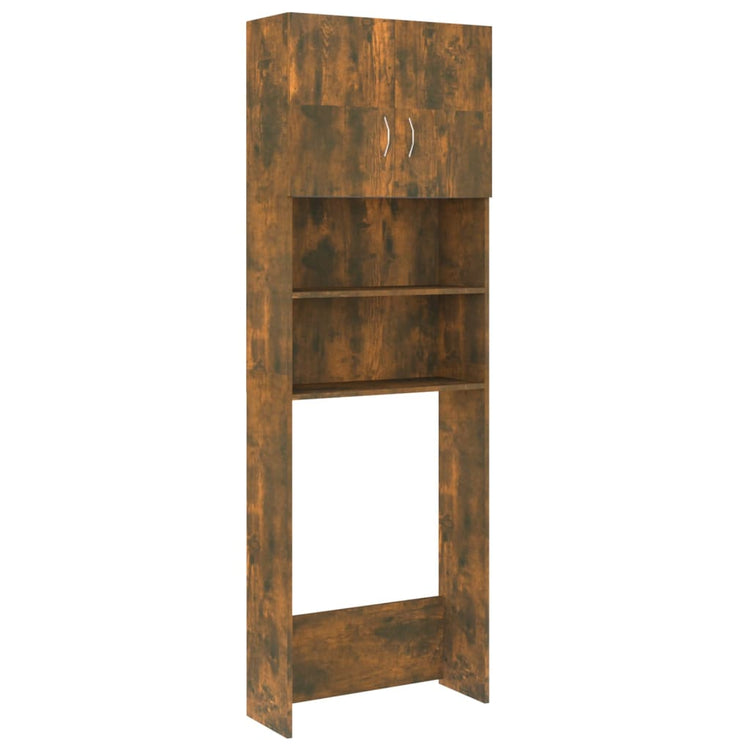 Vidaxl wasmachinekast 64x25,5x190 cm gerookt eikenkleurig