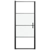 Vidaxl douchedeur halfmat 91x195 cm gehard glas zwart