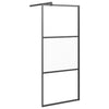 Vidaxl inloopdouchewand 80x195 cm halfmat esg-glas zwart