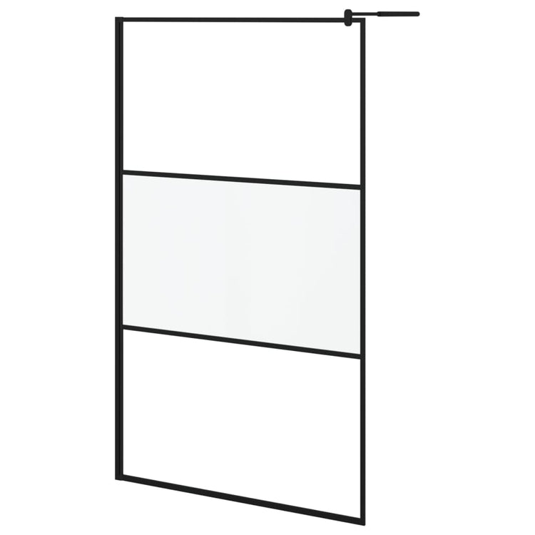 VidaXL Inloopdouchewand 115x195 cm halfmat ESG-glas zwart