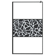 VidaXL Inloopdouchewand met stenenmotief 115x195 cm ESG-glas zwart - afbeelding 3
