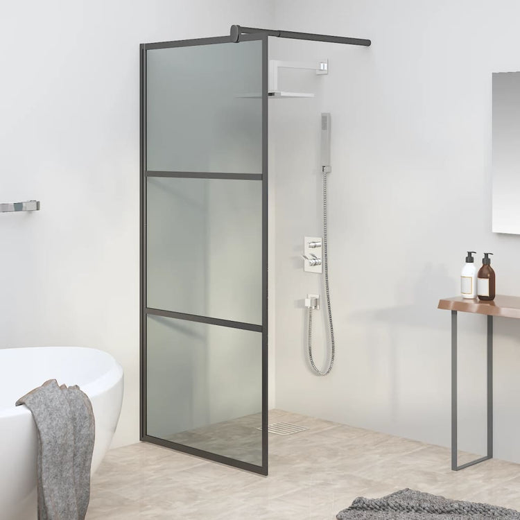 Vidaxl inloopdouchewand 80x195 cm donker esg-glas zwart