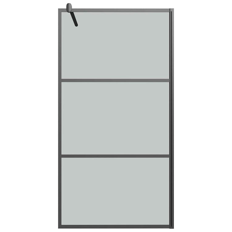 Vidaxl inloopdouchewand 100x195 cm donker esg-glas zwart