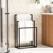 Vidaxl handdoekenrek vrijstaand 48x24x79 cm ijzer zwart - afbeelding 3