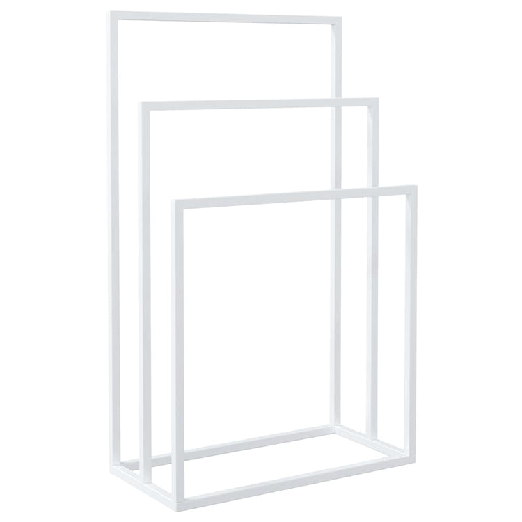 Vidaxl handdoekenrek vrijstaand 48x24x79 cm ijzer wit