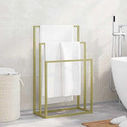 Vidaxl handdoekenrek vrijstaand 48x24x79 cm ijzer goudkleurig - afbeelding 1