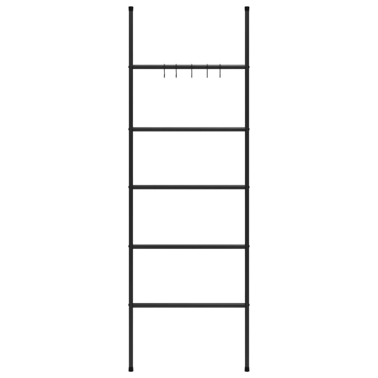 Vidaxl handdoekenrek met 5 niveaus, zwart 58x175 cm, ijzer