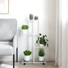Vidaxl bloemenstandaard met wielen 4-laags 44x23x80 cm ijzer wit