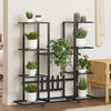 Vidaxl bloemenstandaard met wielen 94,5x24,5x91,5 cm ijzer zwart