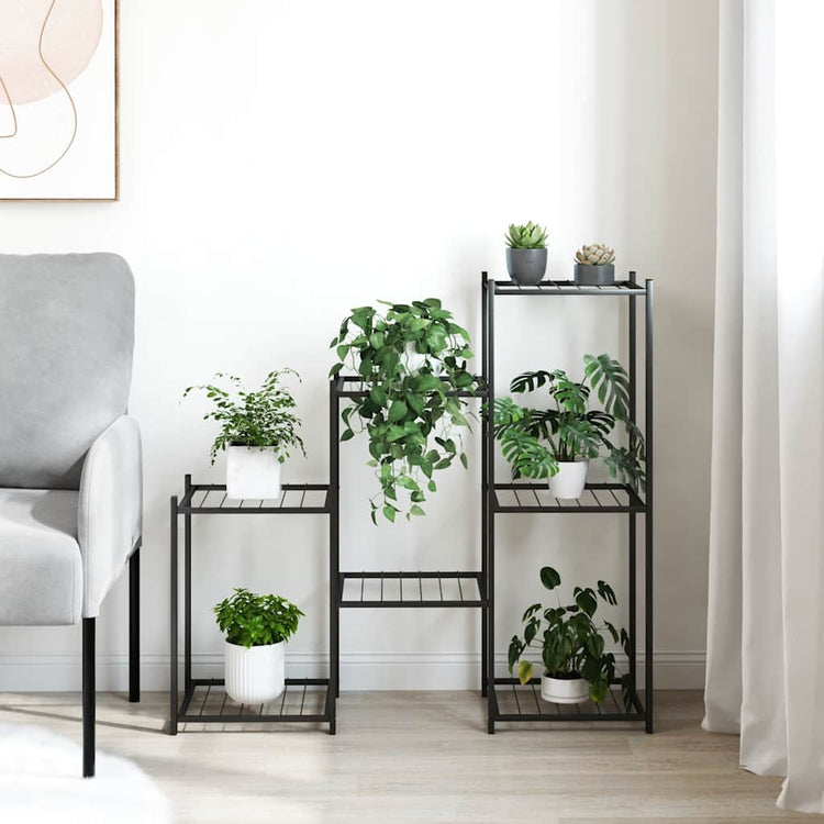 Vidaxl bloemenstandaard 83x25x80 cm ijzer zwart