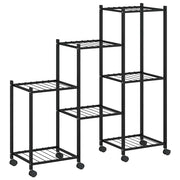 Vidaxl bloemenstandaard met wielen 83x25x83,5 cm ijzer zwart - afbeelding 2