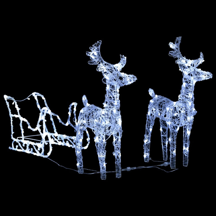 VidaXL Kerstversiering rendieren en slee 240 LED's acryl