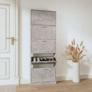 Vidaxl schoenenkast 59x17x169 cm bewerkt hout betongrijs - afbeelding 1