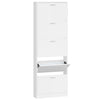 Vidaxl schoenenkast 59x17x169 cm bewerkt hout hoogglans wit