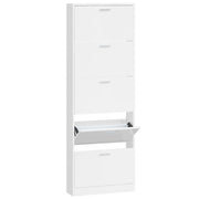 Vidaxl schoenenkast 59x17x169 cm bewerkt hout hoogglans wit - afbeelding 2