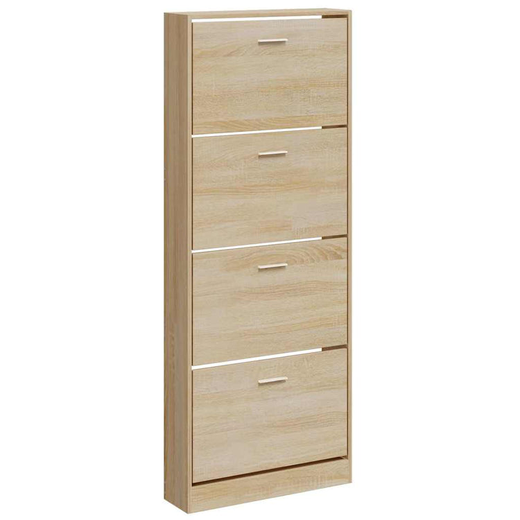Vidaxl schoenenkast 59x17x150 cm bewerkt hout eikenkleurig