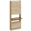 Vidaxl schoenenkast 59x17x150 cm bewerkt hout eikenkleurig